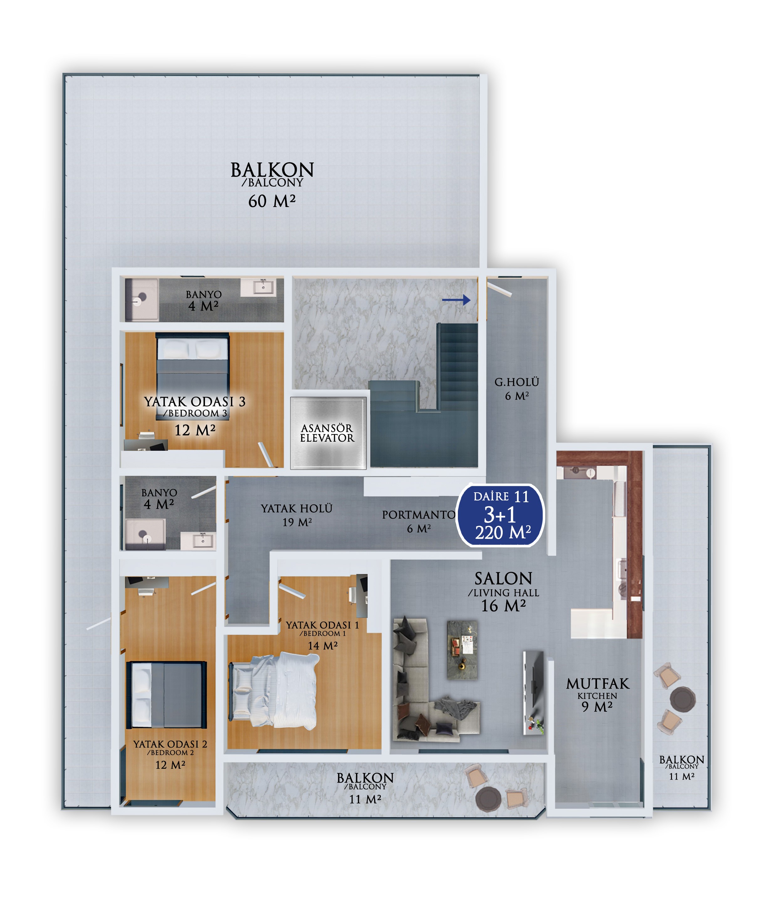 <i class='fa fa-bed text-success'></i>  <i class='fa fa-align-justify text-success'></i> M2 <i class='fa fa-home text-success'></i> 