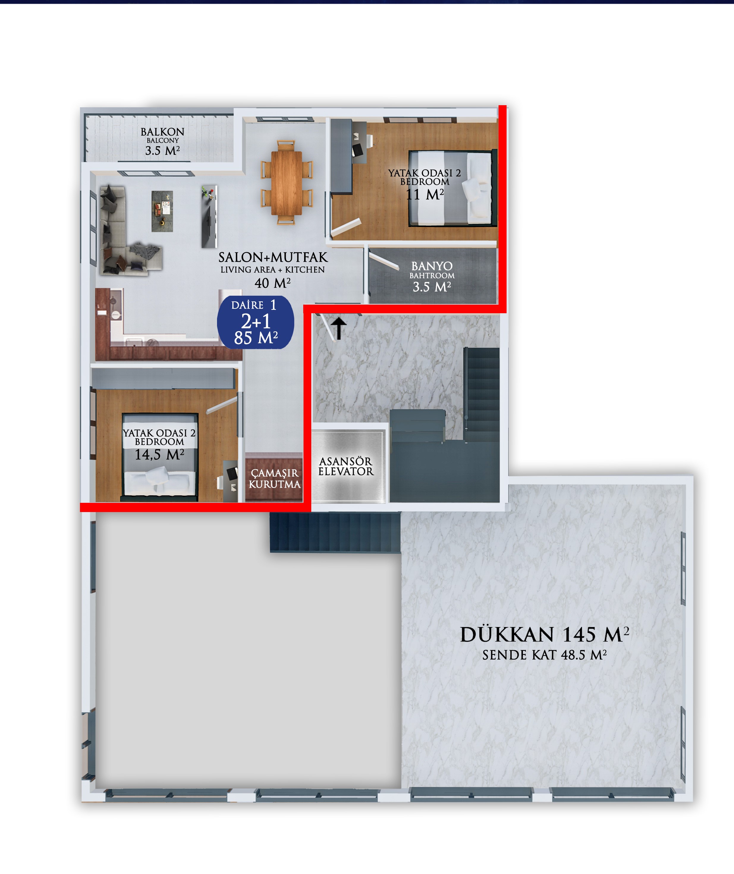 <i class='fa fa-bed text-success'></i>  <i class='fa fa-align-justify text-success'></i> M2 <i class='fa fa-home text-success'></i> 